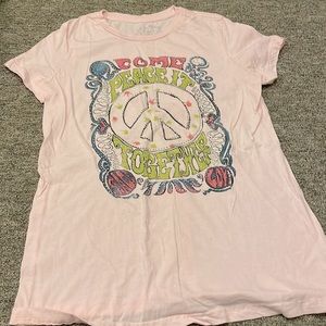 New Xl pale pink tshirt peace with stone detailing